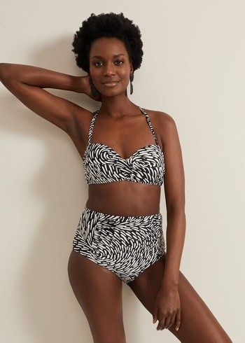 Phase Eight Sasha Print Swimwear Black USA | 7120638-PW